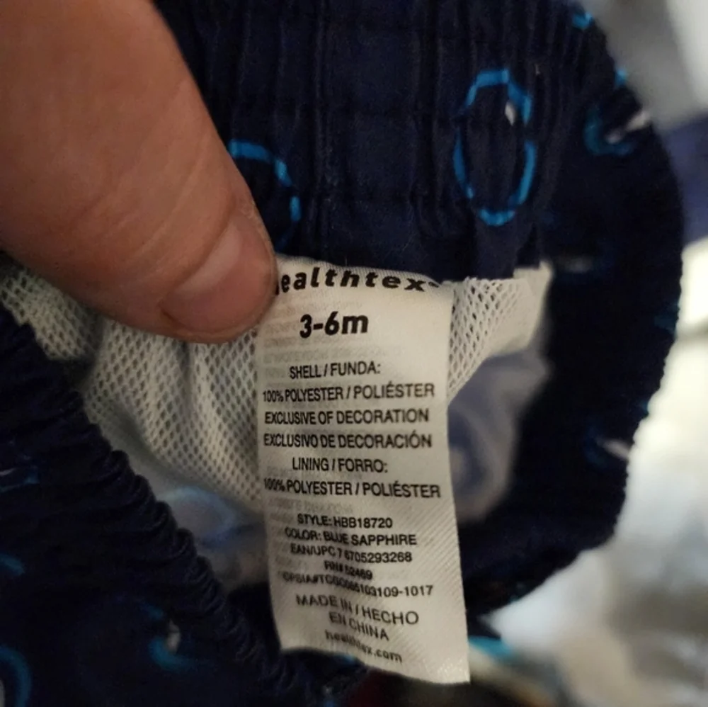 Healthtex Blue Swim‎ Trunks Shrimp 3 - 6 Months Swim Beach A270